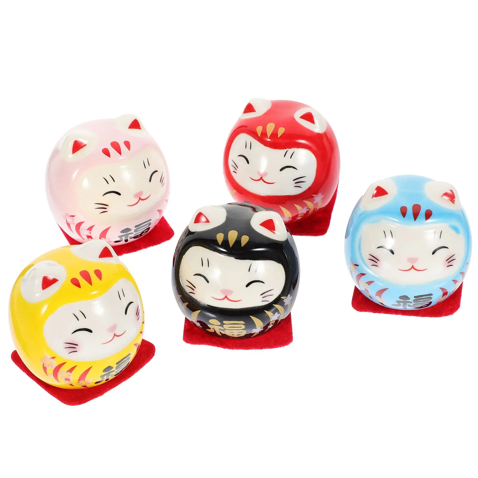 

5 Pcs Dharma Ornaments Ceramic Decoration Home Desk Living Room Holiday Gift Japanese Style Exquisite Craftsmanship Safe
