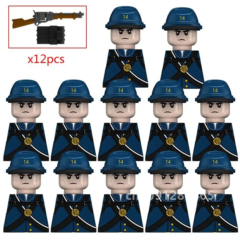 MOC New Civil War Figure Mini Soldier Gun Mini Ammunition Bag Building Blocks Moc Model Kids Toys Gift For Boys Girls Juguetes