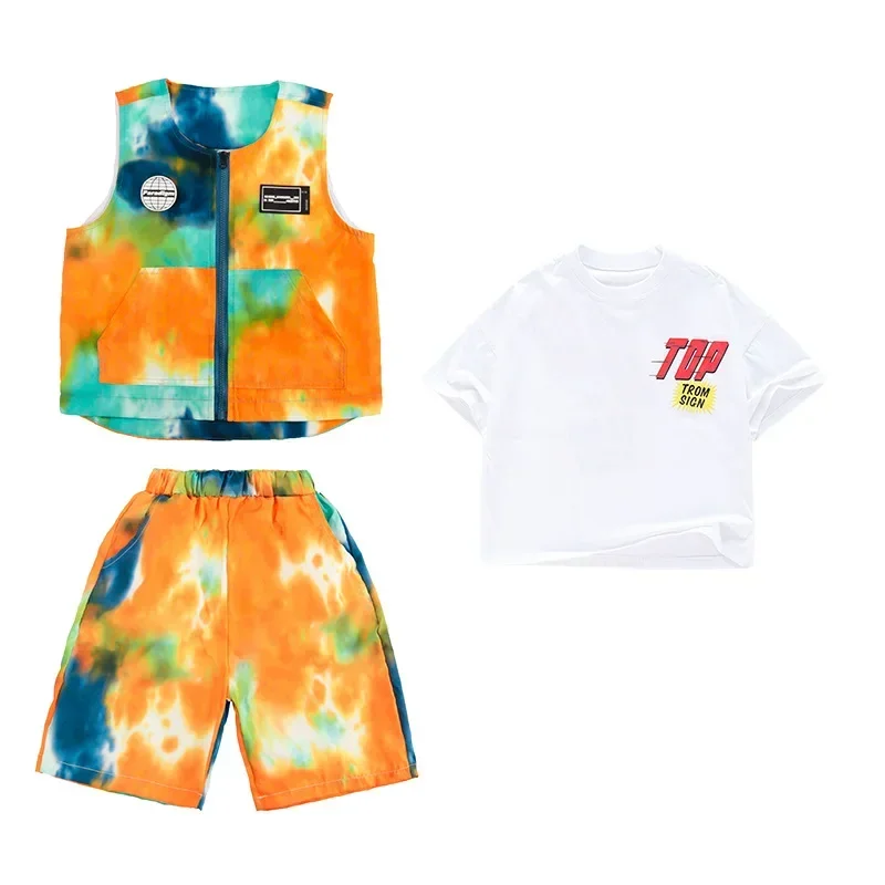 Neue Kinder Hip Hop Kleidung Street Dance Bühne Kostüme Moderne Jazz Performance Outfit Mädchen Casual Ballsaal Tanzen Rave Tragen