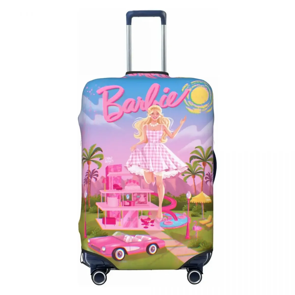 

Custom Barbie Pink Girl Luggage Cover Protector Fashion Travel Suitcase Covers for 18-32 Inch