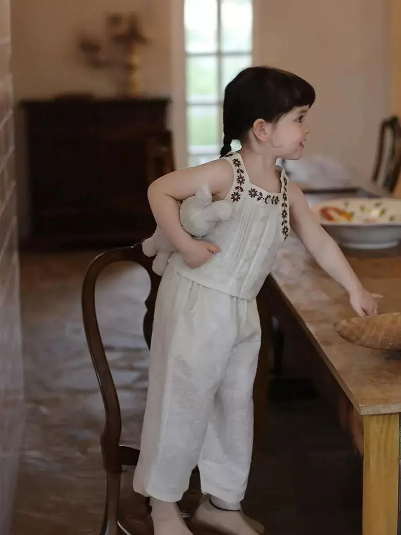 سترة + بنطال واسع الساق مكون من قطعتين ملابس أطفال على الطراز الكوري للأطفال الصغار #2