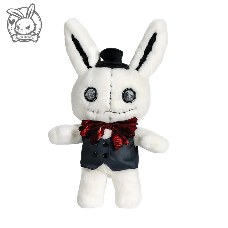 Plushie Dreadfuls White Rabbit Plush Toy Stuffed Animal Doll With Bow Tie Vest Collectible Home Desk Decor Surprise Gift