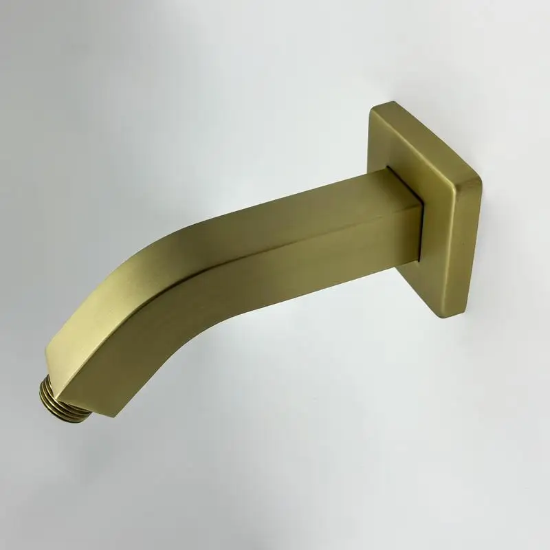 

Square Shower Arm with Flange, 1/2" NPT Tapered Threads, Rain Shower Head Wall Mount Extension Arm