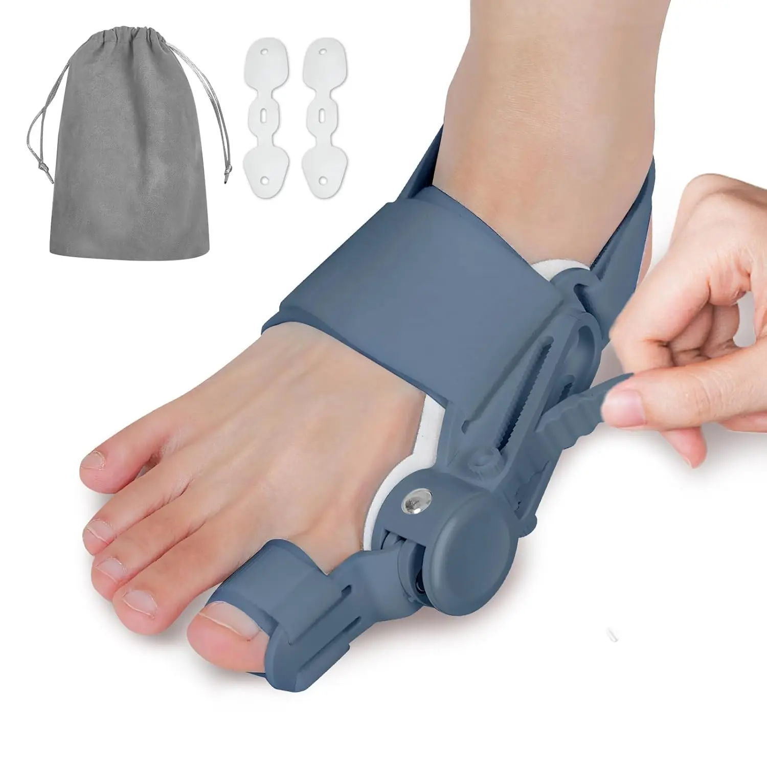 

Buni on Corrector for Women and Men Big Toe,Adjustable Knob Bunion Splint, Toe Straightener Device,Suitable for Left/Right Feet