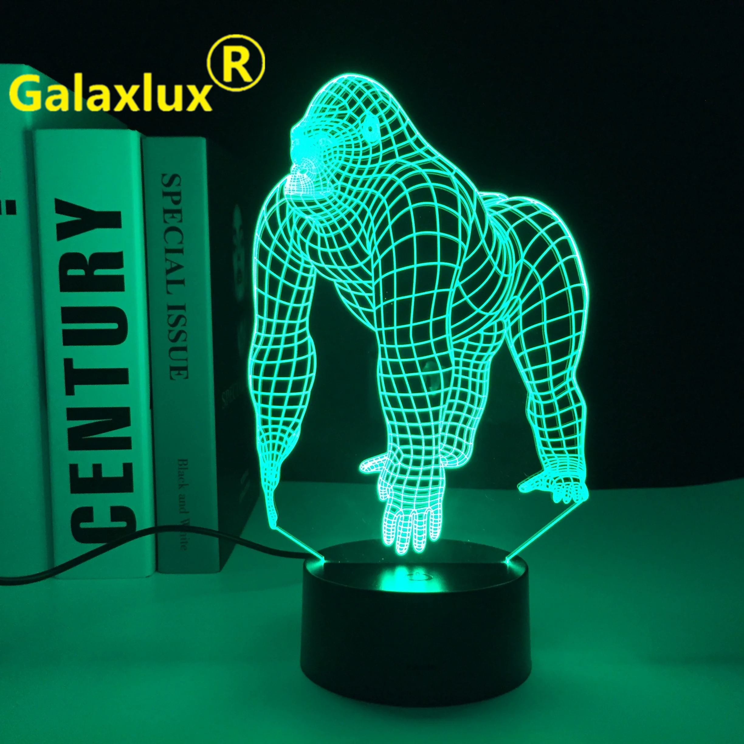 2023 Animal Orangutan Gorilla Chimpanzee 3D USB LED Lamp Remote 16 Colors Changing Mood Illusion Table Decor Night Light  538