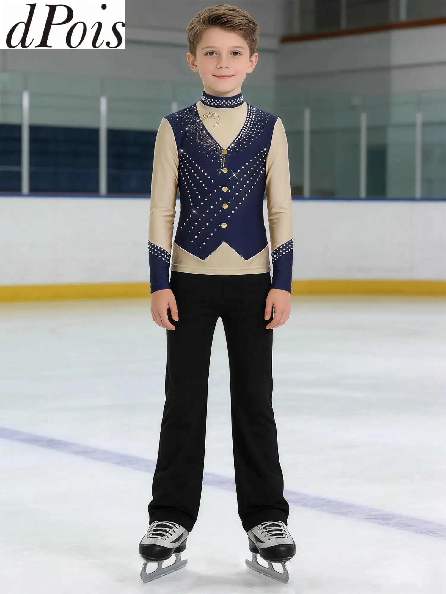 kids-boys-ice-figure-skating-competition-costume-tango-ballroom-dancewear-outfits-sparkly-rhinestones-long-sleeve-top-with-pants