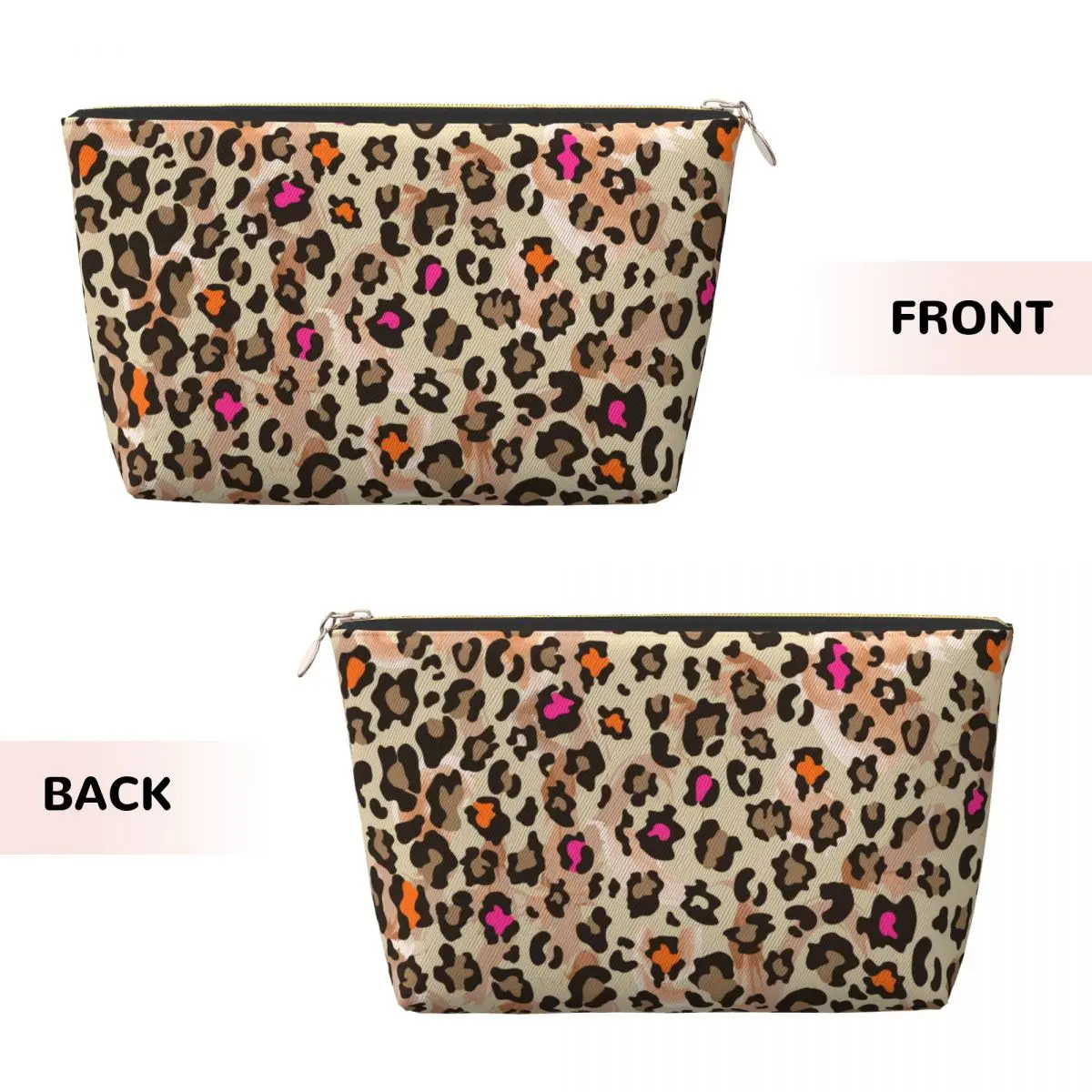 Custom Animal Skin Leopard Print Cosmetic Bag Women Fashion Large Capacity Makeup Case Beauty Storage Toiletry Bags