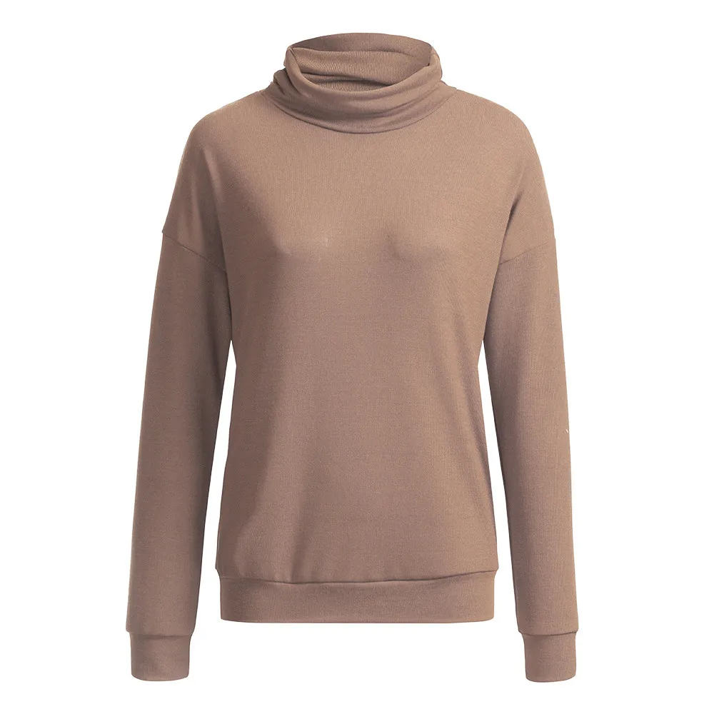 

Women Turtleneck Sweater Solid Color High Collar Loose Pullovers Korean Elegant Outwork Jumper Tops Basic Female Bottoming Shirt