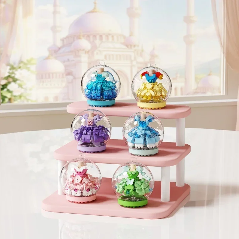 Micro Particle Building Blocks Flower Rose Crystal Ball Plant Blocks Desktop Ornament Educational Toys Children Birthday Gifts - view 3