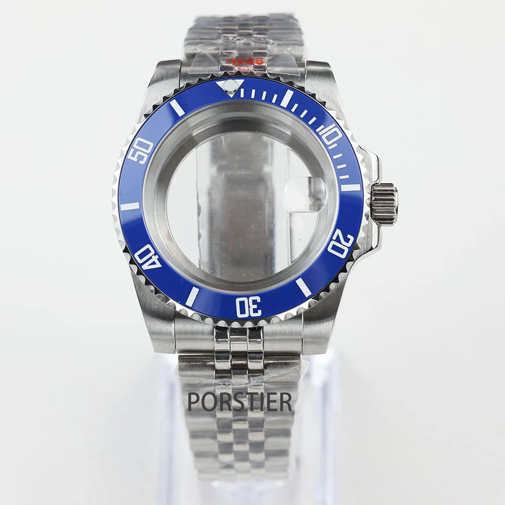 40mm Watch Case 904L Stainless steel Jubilee bracelet Sapphire Glass for Seiko NH34 NH35 /36 Movement GMT Yacht-Master Cases image 3