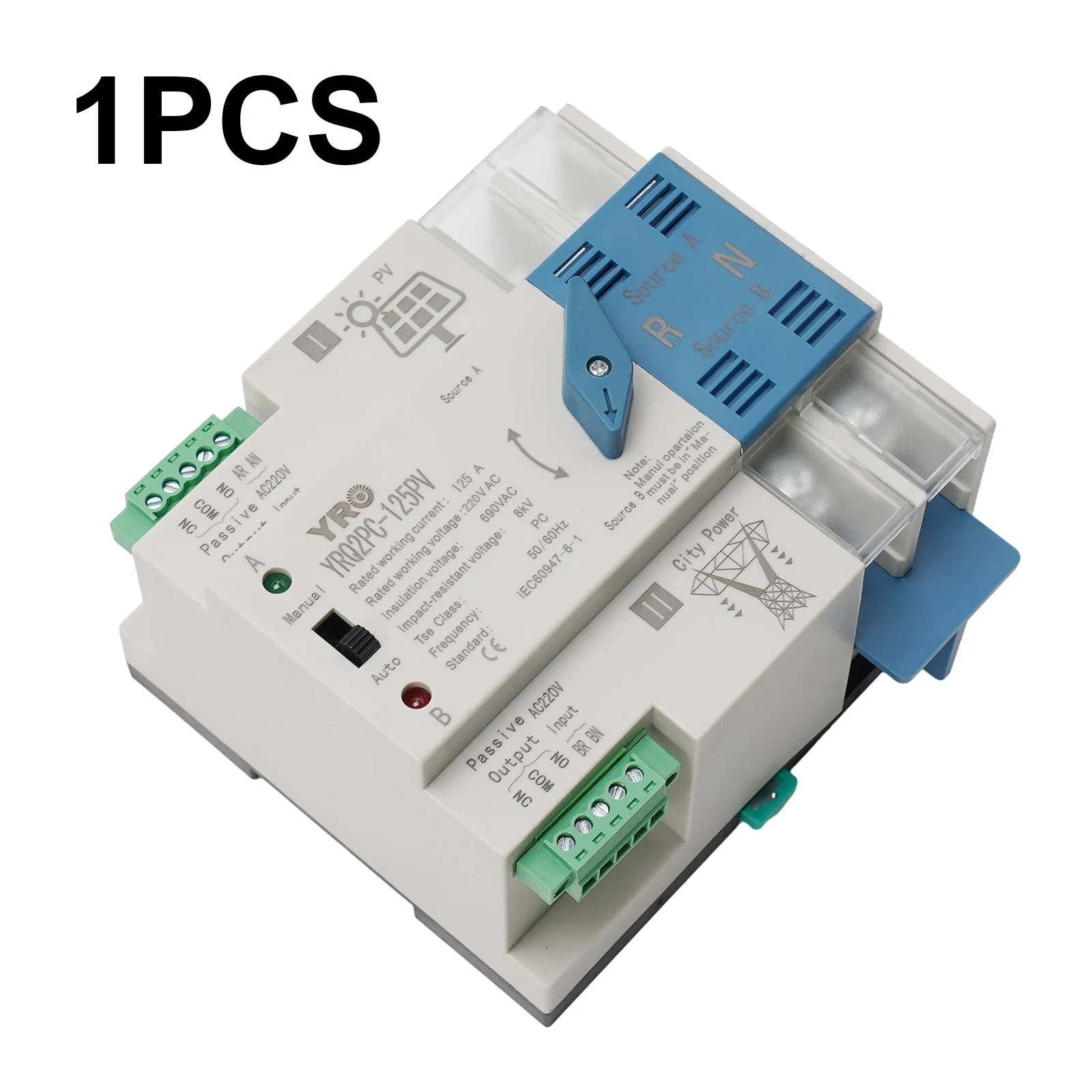 

Brand New Transfer Switch Control Switches 2P125A Automatic Changeover Switch Dual Power PC Insulation Type Transfer Switch