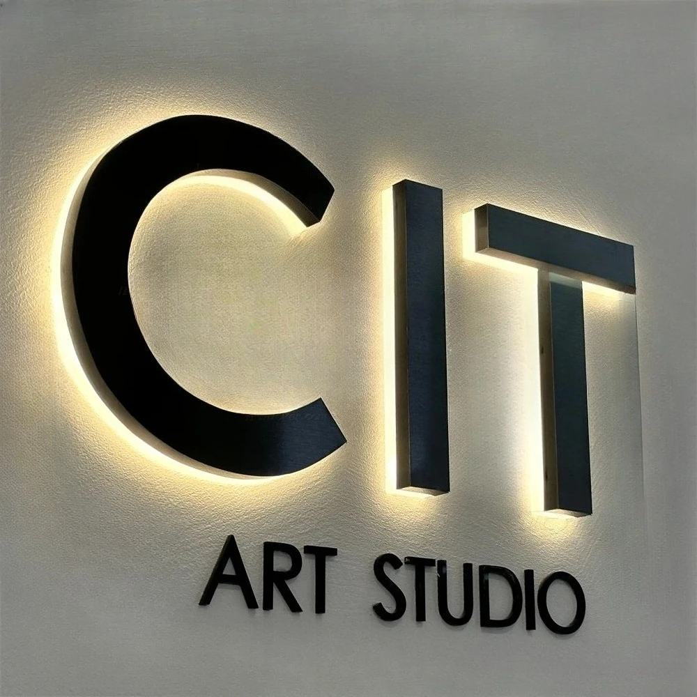 

Логотип Рекламный магазин Открытый 3d акриловый светящийся буквенный металлический бизнес-цифровой светодиод на заказ Светящийся