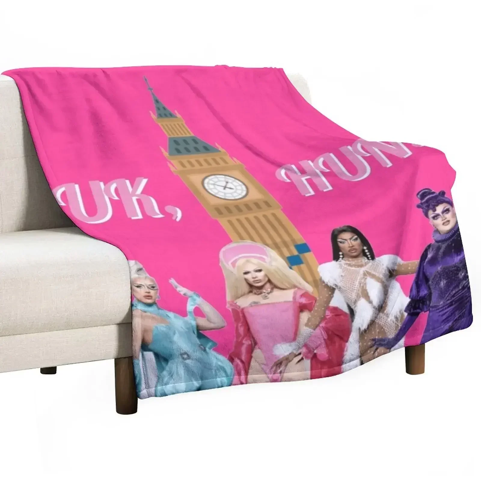 New Uk, Hun RuPauls Drag Race UK United Kingdolls Throw Blanket Bed Soft Big Luxury For Sofa Thin Blankets