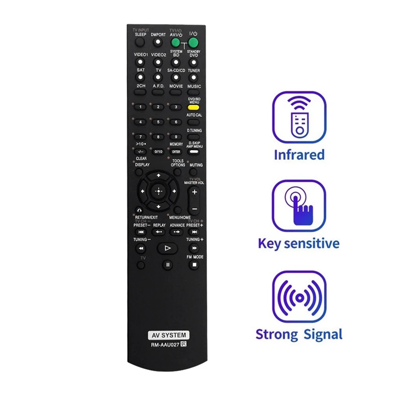 Replace RM-AAU027 Remote For Sony Home Theatre System RM-AAU021 HTSS2300/C STRDG520 HT7200DH HT-DDW5500 STR-KM5500