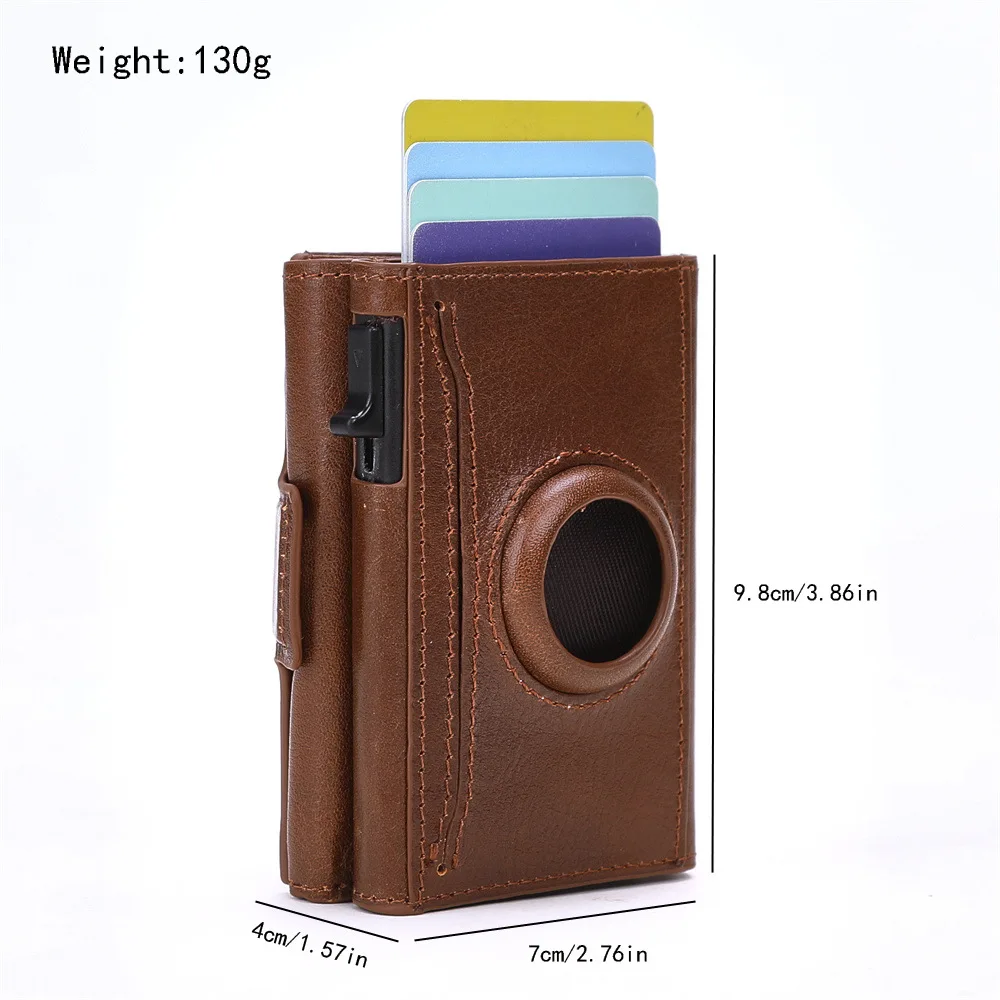 AirTag Wallet Cow Leather AirTag Wallet for Men, Minimalist Front Pocket Wallet with Airtag Holder,Leather Business Card Holder