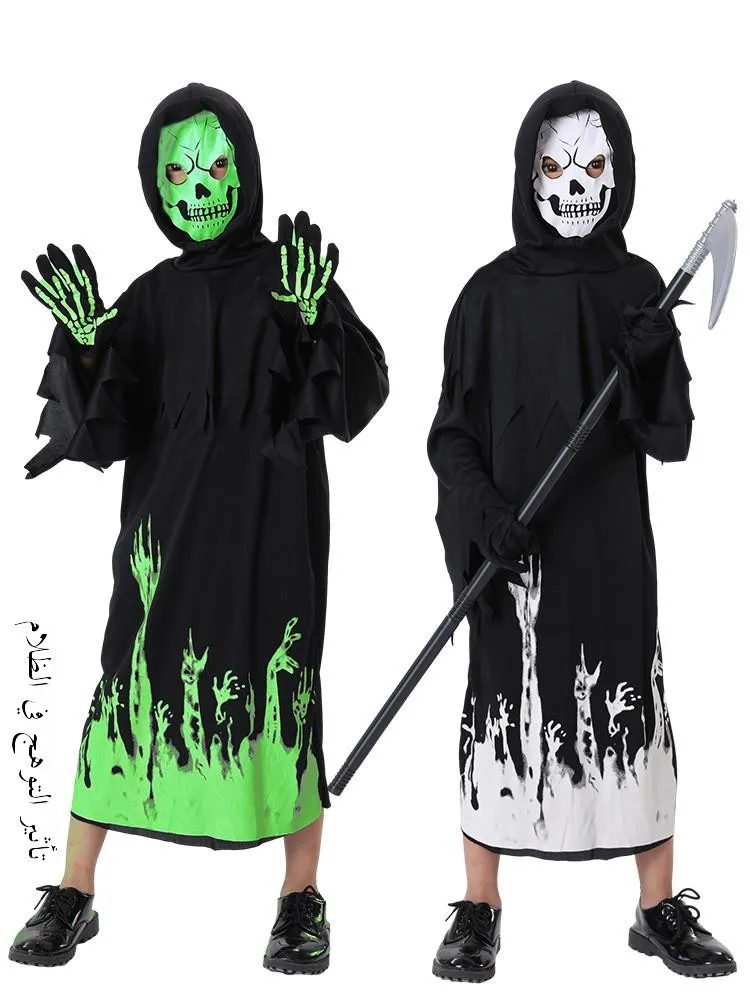 

Halloween Death God COS Costume Glowing Scythe American Style Women's Night Outfit Stage Performance Traditional Costume