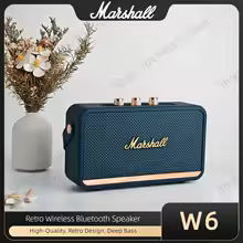 New MARSHALL W6 Bluetooth Speakers HiFi Stereo Bass Sound Box Wireless Waterproof High-quality Retro Classic Music Player