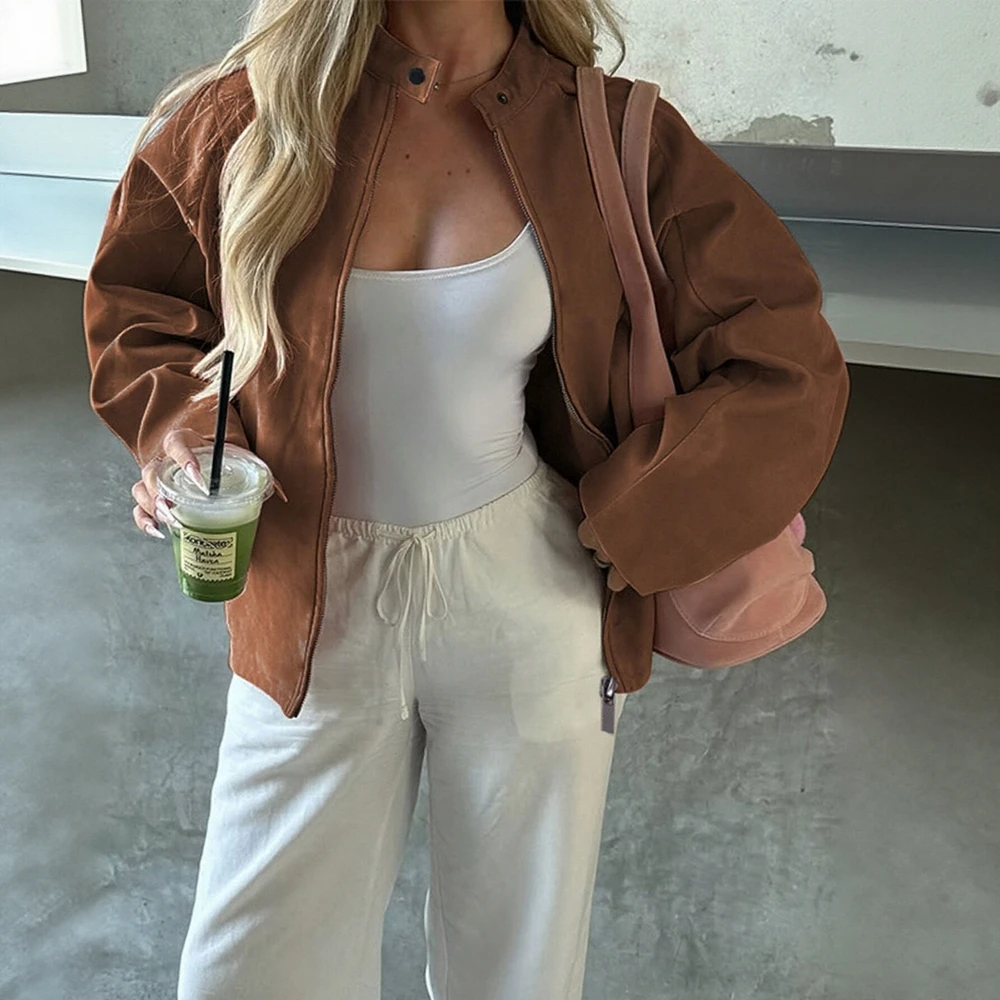 

Повседневная куртка с круглым вырезом без украшения, женский стиль высшего класса, быстрая мода, красочный дизайн на весну и осень