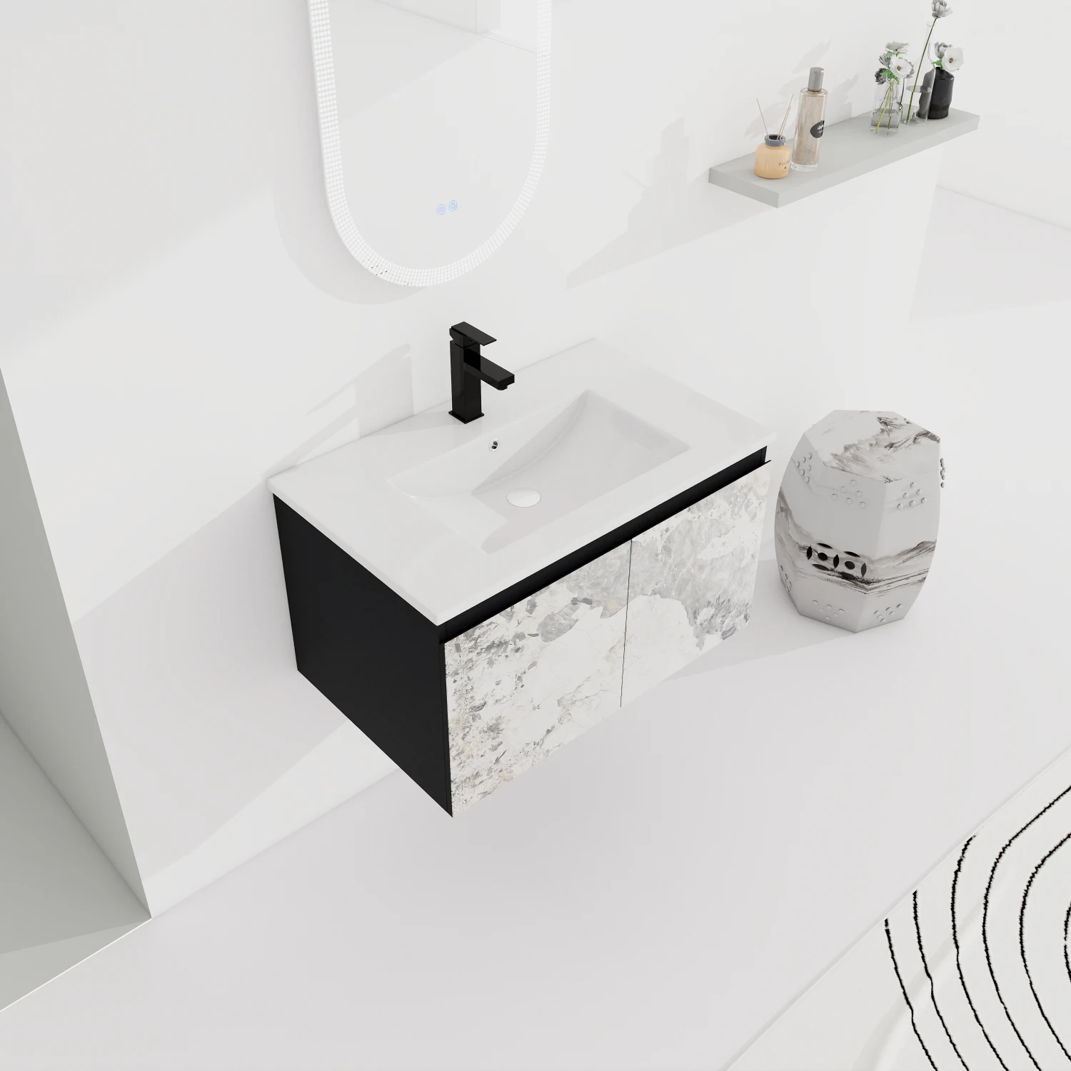 

30'' Floating Bathroom Vanity with Ceramics Sink & Soft-Close Cabinet Door