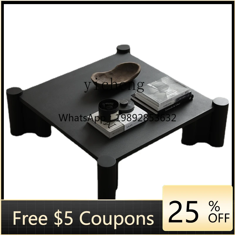 

ZTqh Nordic French Style Paint Imported Oak Solid Wood Square Coffee Table