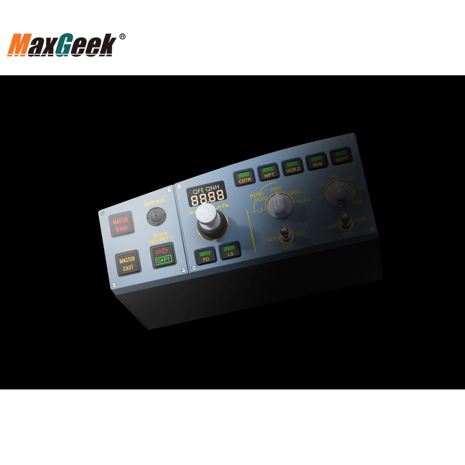 WingFlex Compact A320 EFIS CUBE مع لوحة تحذير LCD مزدوجة اللون واتصال USB للتوصيل والتشغيل