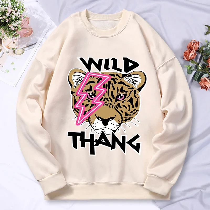 Sudadera con estampado de leopardo salvaje para mujer, Sudadera con capucha de lana cálida a la moda, sudaderas con capucha informales holgadas y cómodas, ropa femenina de Otoño Invierno