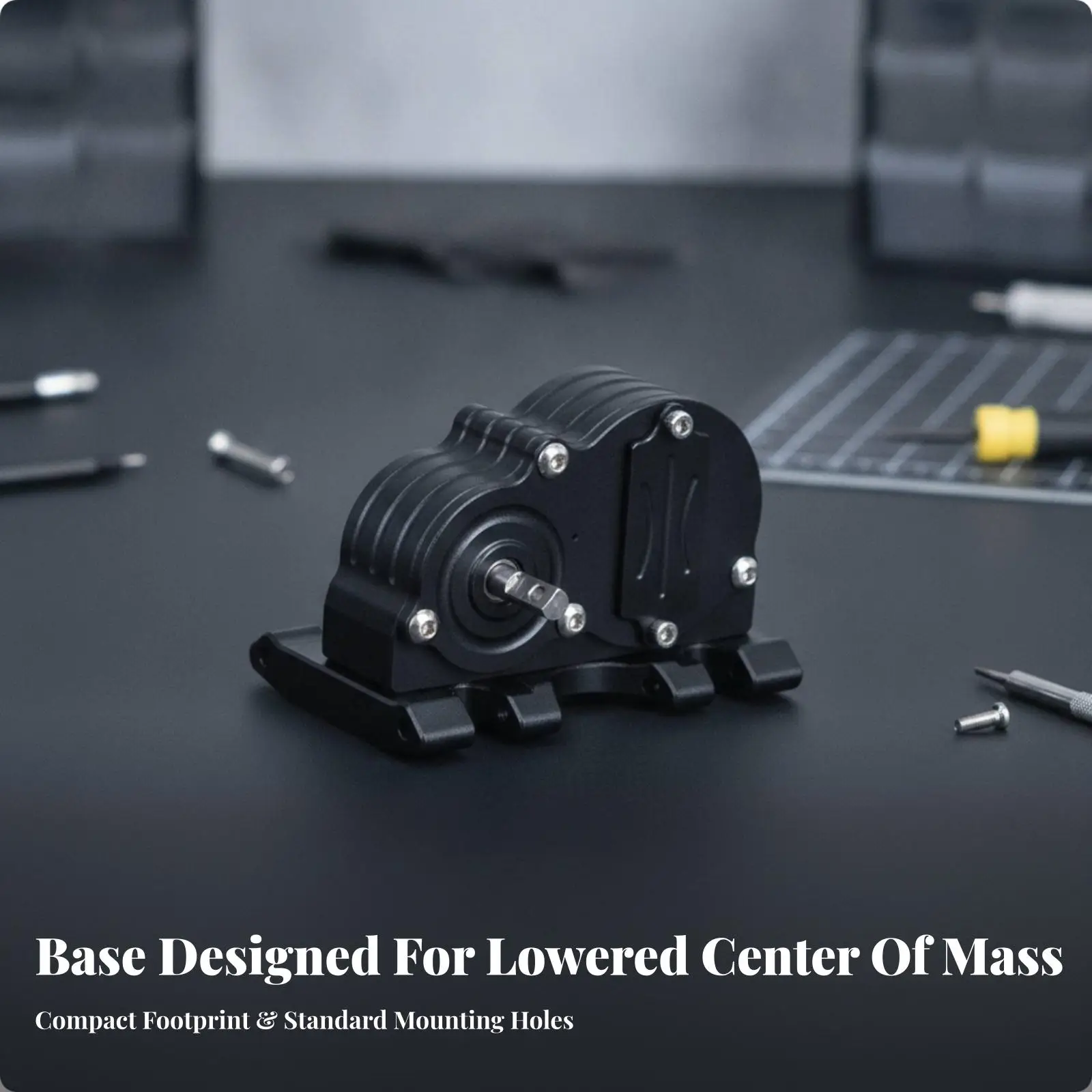 Metal Vehicle Chassis Assembly Horizontal Gearbox for 1 10 Crawler Chassis Low Profile Design RC Crawler Car