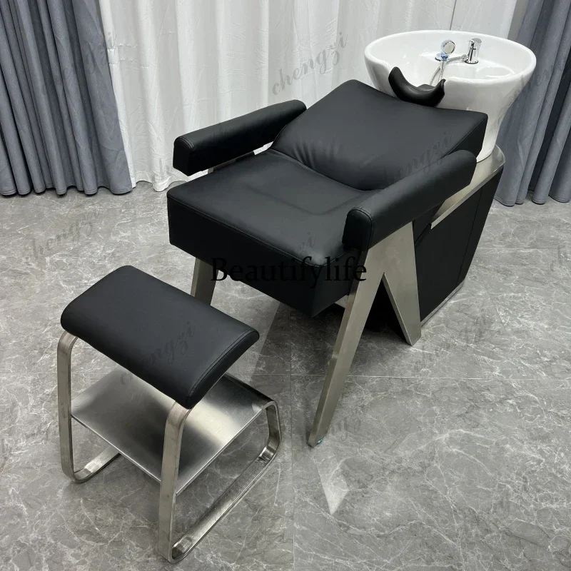 NQ52 Head Spa Hairdresser Chair Hair Washing Beauty Shaving Chair Shampoo Professional Japanese Head Spa Bed Barber Shop Furnitu