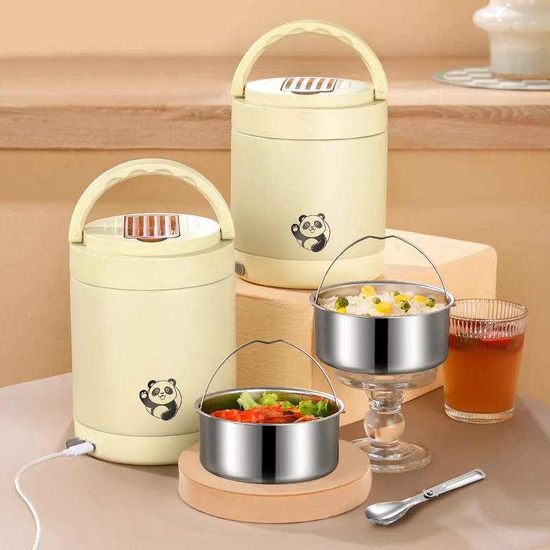 USB Electric Heating Lunch Box Stainless Steel 65 ℃ Office Car Truck 5V 12V 24V Food Heated Warmer Container Heater Student Set