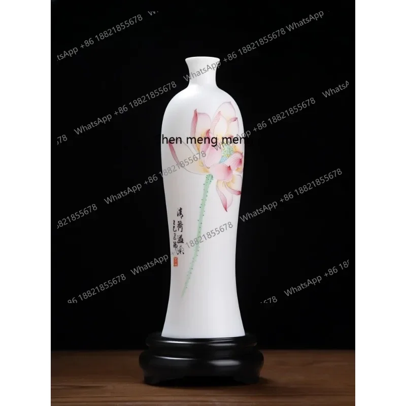 

Suet jade porcelain ceramic glaze color hand-painted vase living room cabinet ornament