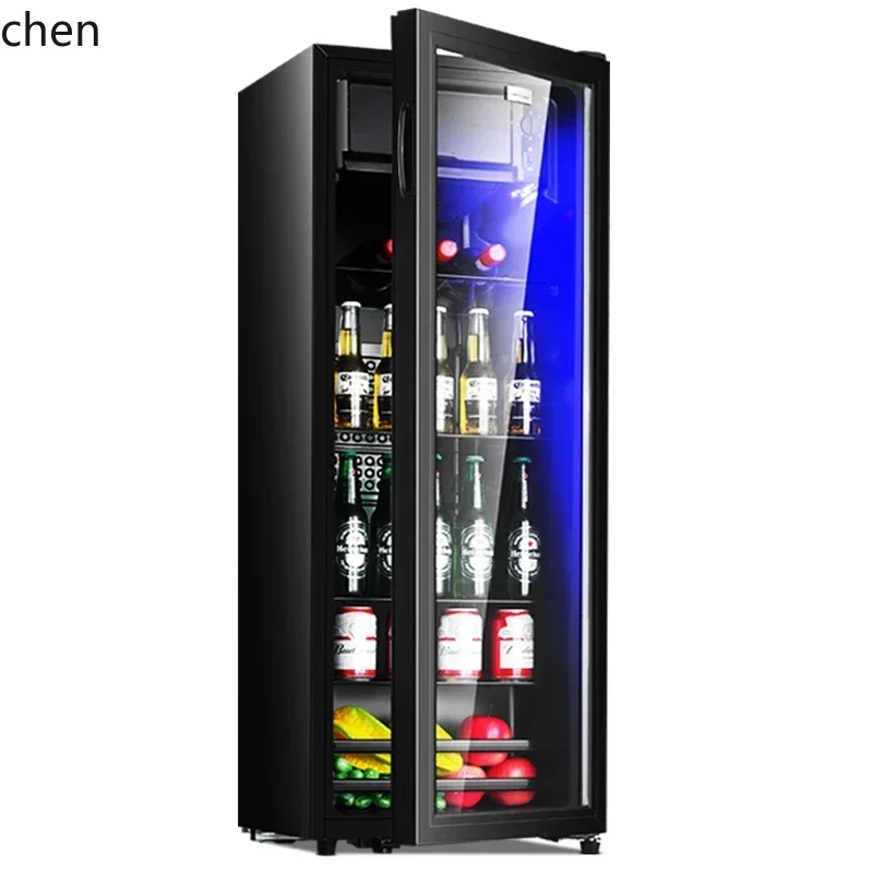 BG.- Refrigerated Cabinet Ice Bar Household Small Office Fresh-keeping Refrigerator Beverages Wine Transparent Display Cabine