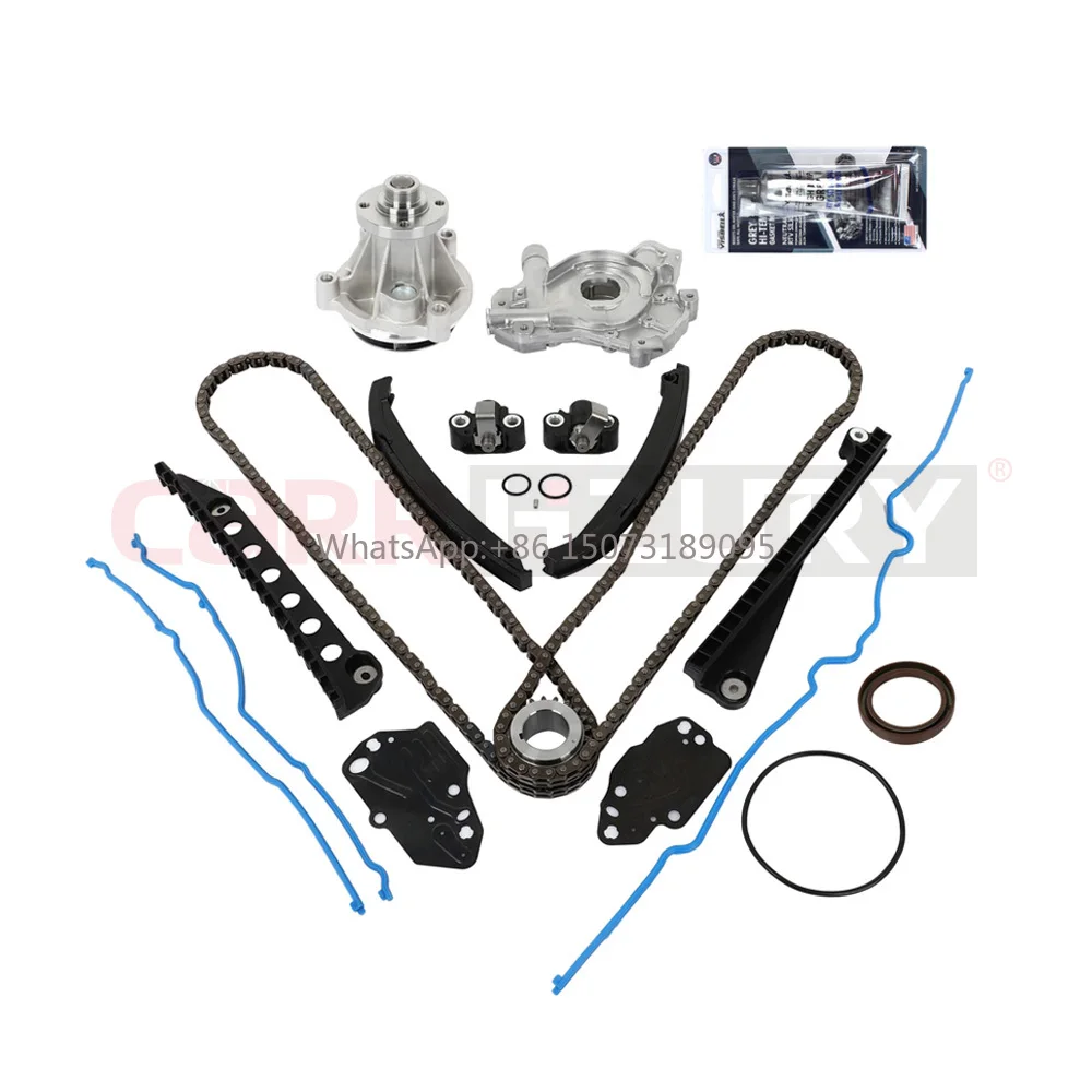

Caeehzury OE STANDARD 4L3Z-6M256-AA Timing Chain Kit Oil Water Pump Cover Gasket for 04-08 Ford F150 Lincoln 5.4L 3V