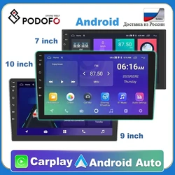 Podofo Car Radio Carplay Android 11 2 Din Android Wifi Universal 7/9/10