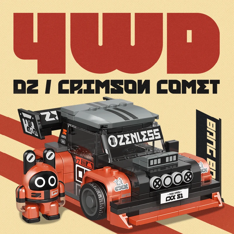 

Zenless Zone Zero Fast Saga Bongboo Toy Car Building Blocks Kit - 200+ PCS DIY Model Car with Stickers, STEM Educational Gift