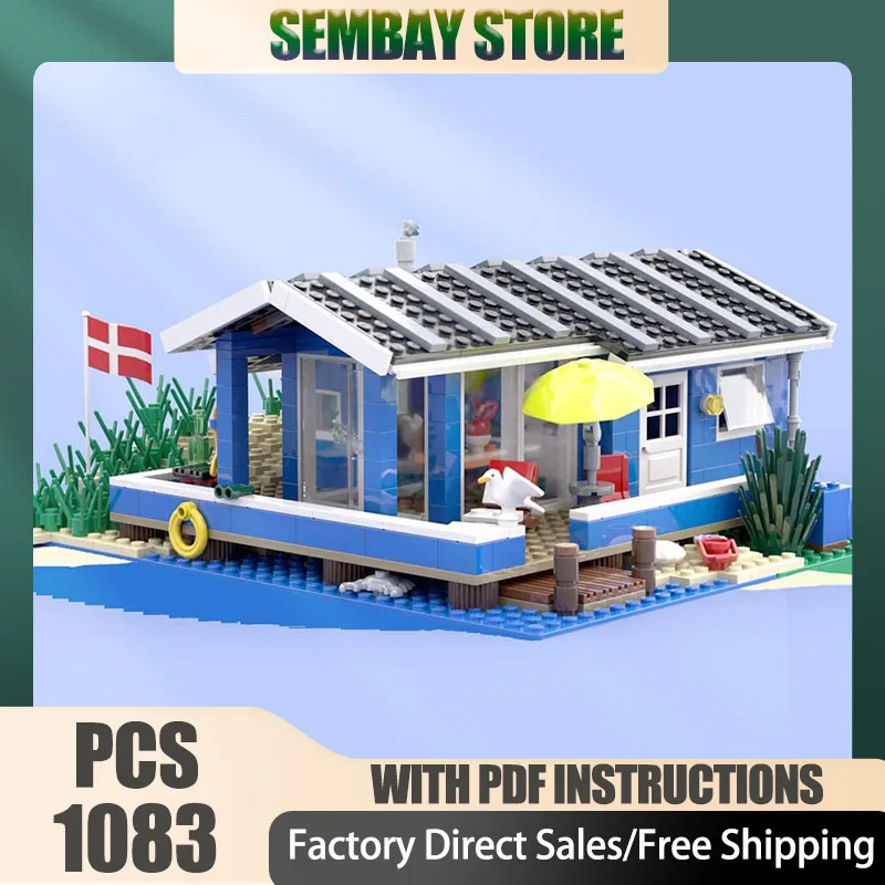 Moc قوالب بناء وحدات المنزل الصيفي الدنماركي/الكوخ/المقصورة نموذج التكنولوجيا كتل عيد الميلاد لتقوم بها بنفسك لعبة هدايا البناء #1