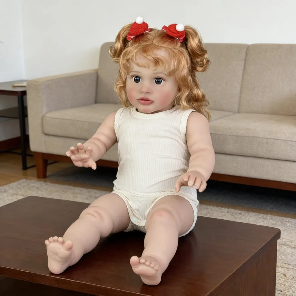 

25" 62CM Reborn Toddler Baby Doll Girl Pippa Realistic Lifelike Baby Dolls 3D Skin with Visible Veins Boneca Bebe Children Toys