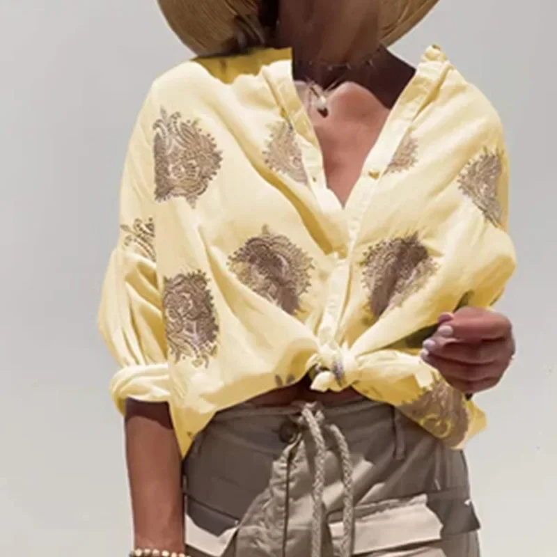 المرأة المتضخم قميص منقوش طويل الأكمام ، بلوزة فضفاضة تناسب ، عارضة مكتب سيدة ، خمر ، الخريف ، الشتاء #3