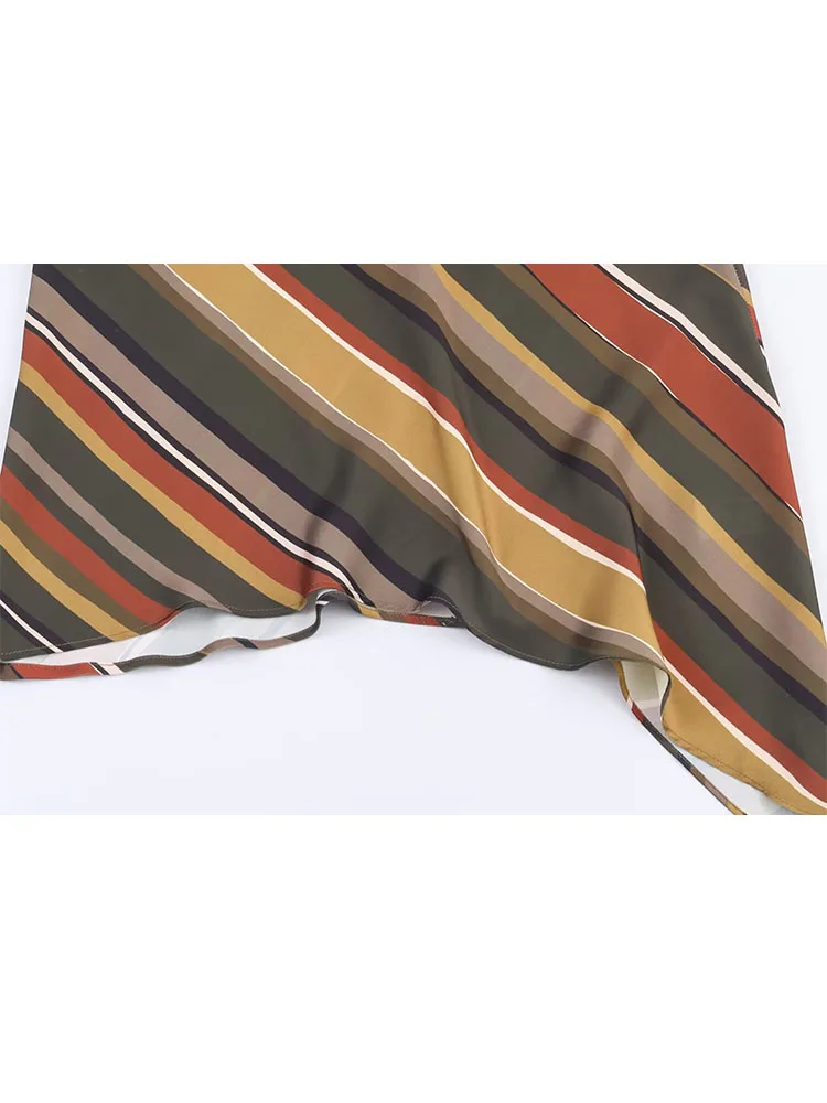 

HH модный женский тонкий уличный топ женский разноцветный полосатый элегантный топ без рукавов летний сексуальный шикарный асимметричный короткий топ