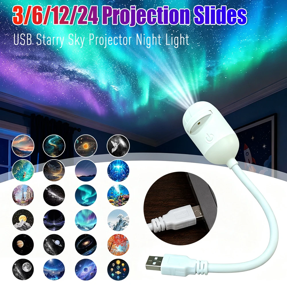 Mini Galaxy Star Projector Two In One Night Light Home Background Atmosphere Light Bedroom Car Decoration Children's Gift ﻿