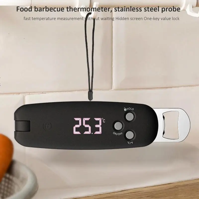 Direct afleesbare thermometers Snelle nauwkeurige digitale voedselsonde met flesopener Direct afleesbare ovenvleesthermometers voor buiten