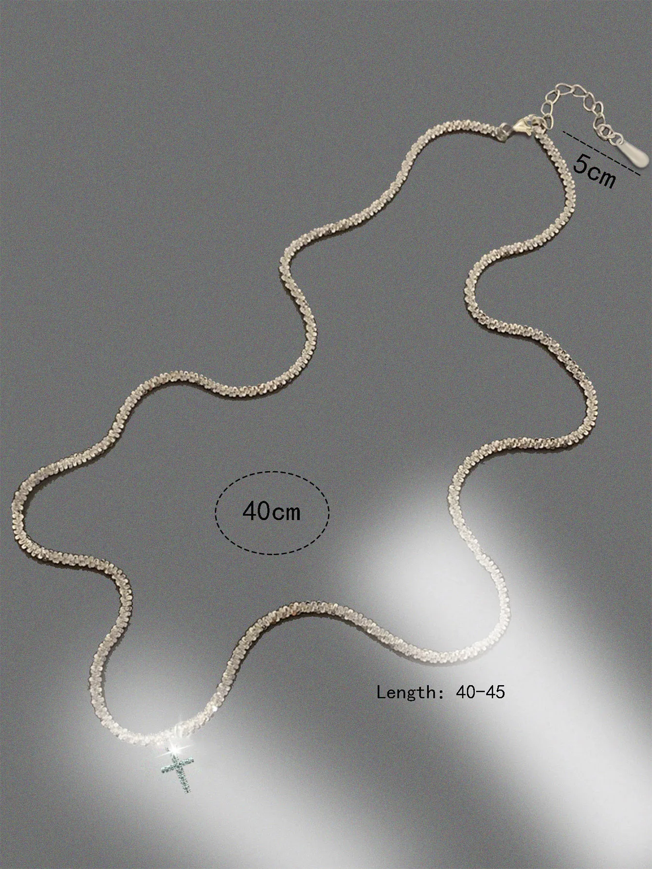 1 PCs Simple Ins Cauliflower Chain Sparkling Cross Collarbone Chain Full Star Collar Choker Necklace