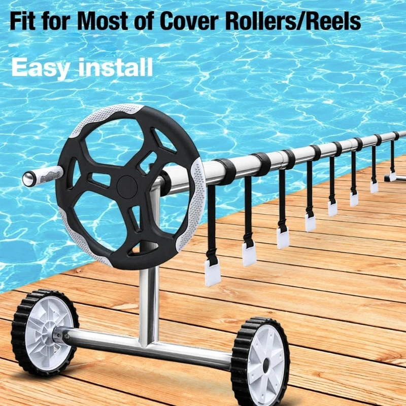 Pool Solar Cover Roller Attachment Strap Clip Swimming Pool Cover Reel Set