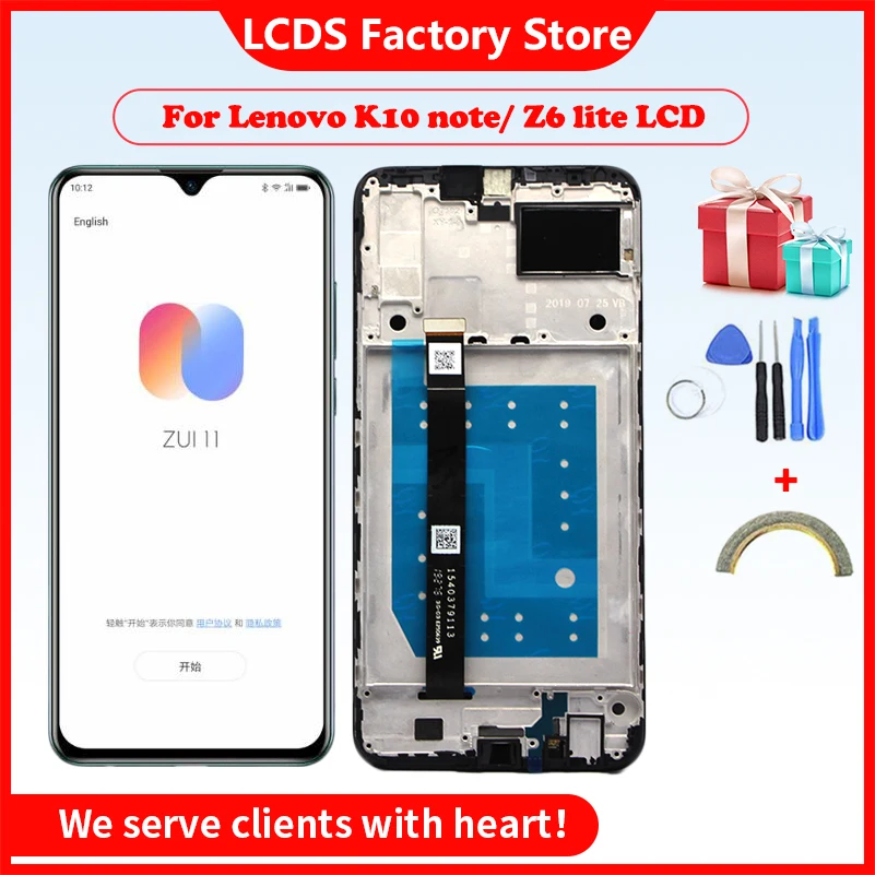 Original LCD For Lenovo K10 note  Z6 Youth Lite L38111 Display Touch Panel Screen Digitizer Replacement Spare Repair Parts