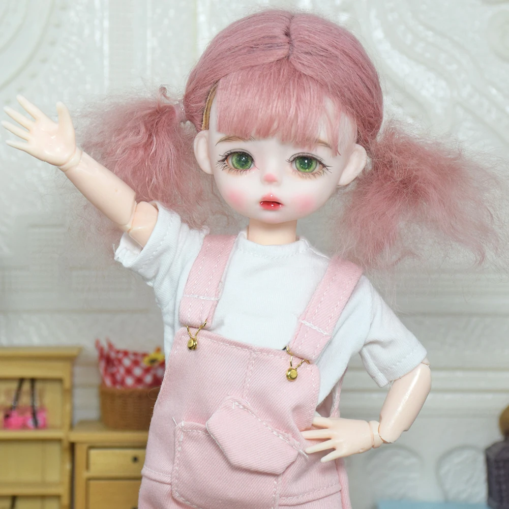 Yutotue boneca de menina fofa de 30cm de altura com roupas da moda sapatos peruca de cabelo encaracolado conjunto completo brinquedo bjd presente para meninas