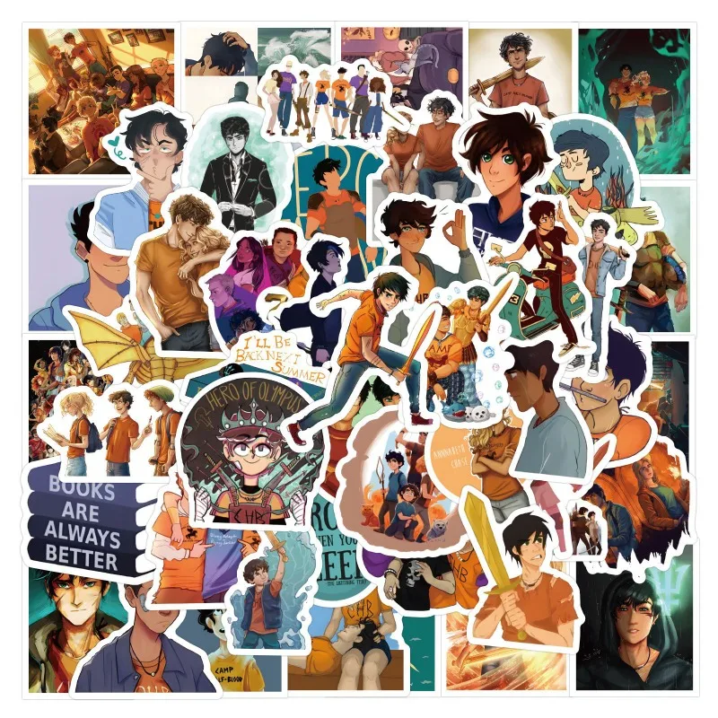 60pcs Cartoon Percy Jackson Graffiti Stickers Suitcase Water Cup Guitar Stationery Refrigerator Mobile Phone Decoration Stickers