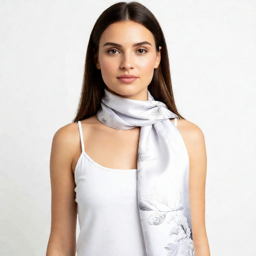 

Шарф из 100% натурального шелка для женщин, платок, накидка, пашмина, женский хиджаб, бандана, мягкий шарф, буфандас