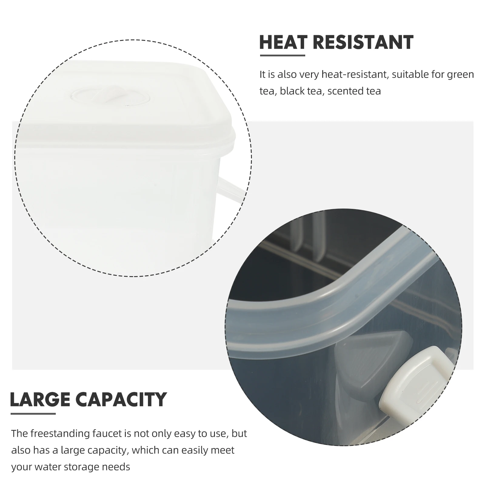 

Household Cold Water Kettle Large Capacity PP Material Beverage Dispenser for Tea Fruit Drinks Party Desktop Convenient