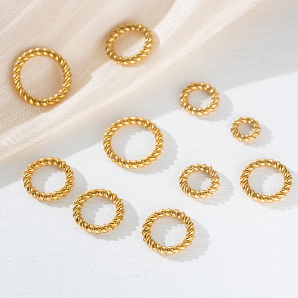 20Pcs Stainless Steel Round Twist-Style Closed Ring Connector Accessories For DIY Jewelry Materials Making Supplies Components view 4