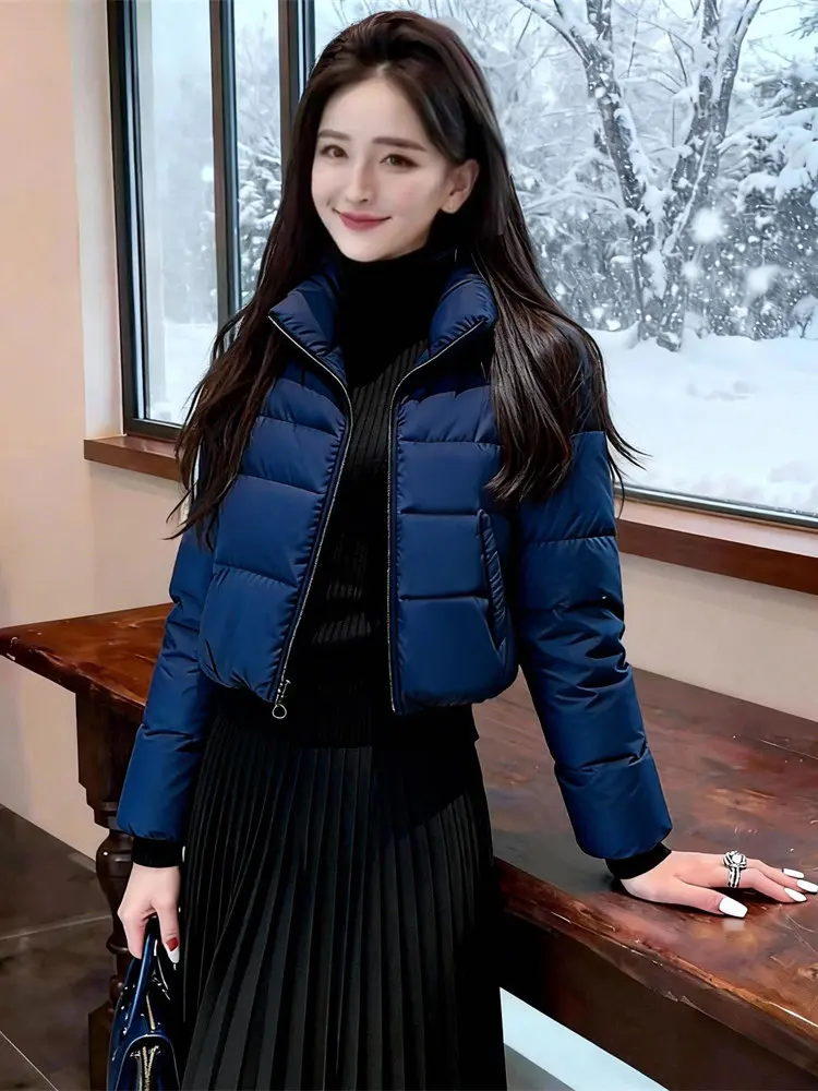 

Stylish Winter Jacket Women's Slim Fit Short Cotton Coat Stand Collar Chinese Style Fashionable Outerwear JackOrdle Korean Ve...