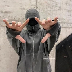 Firmranch Korean Fashion Ninja Zip Up Hoodies Jacket Men Women High Quality Cotton Mask Hooded Loose Streetwear Coat